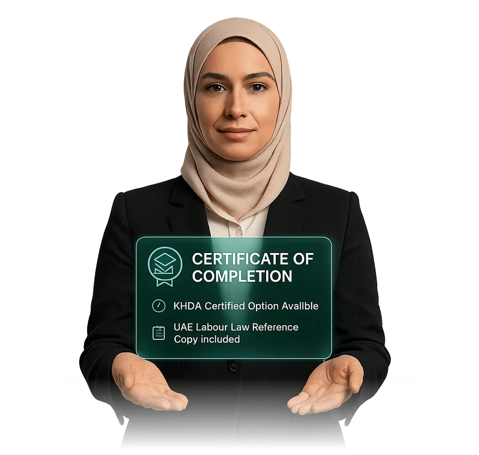 Sarmat graduates holding their UAE Labour Law training certificates